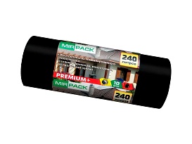 Мешки для мусора 240 л, ароматизированные, черные, в рулоне 10 шт., ПВД 45 мкм, 1300х930 мм, PREMIUM+, 24010830 в Каменск-Шахтинском