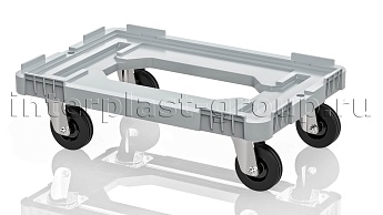 Тележка пластиковая с отверстием без тормозов усиленная серая в Каменск-Шахтинском