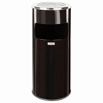 Урна с пепельницей 27 л, нержавеющая сталь, черная, LAIMA PROFESSIONAL в Каменск-Шахтинском