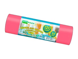 Мешки для мусора 120 л, с завязками, красные, в рулоне 10 шт., ПНД, 15 мкм, 800х750 мм, VIP, Z12010red в Каменск-Шахтинском