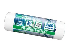 Мешки для мусора 180 л, прозрачные, в рулоне 10 шт., ПВД, 30 мкм, 1100х930 мм, PROFESSIONAL, 180104408 в Каменск-Шахтинском