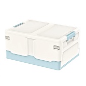 Ящик пластиковый складной белый, дно голубое, 480х360х240 мм