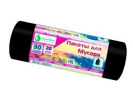 Мешки для мусора 30 л, черные, в рулоне 20 шт., ПНД, 7 мкм, 600х500 мм, MIRPACK Classik, 302040 в Каменск-Шахтинском