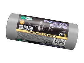 Мешки для мусора 240 л, ароматизированные, серые, в рулоне 10 шт., ПВД 40 мкм, 1500х1100 мм, СИЛАЧИ, sil240111101 в Каменск-Шахтинском