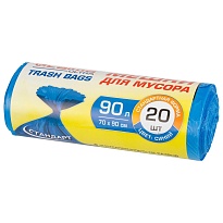 Мешки для мусора 90 л, синие, в рулоне 20 шт., ПНД, 14 мкм, 900х700 мм, LAIMA ULTRA, 607693 в Каменск-Шахтинском