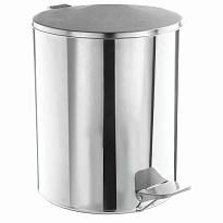 Ведро для мусора с педалью, усиленное, ТИТАН, 7 л, кольцо под мешок, нержавеющая сталь, хром в Каменск-Шахтинском
