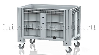 Контейнер iBox сплошной на колесах с пробкой 2 дюйма серый в Каменск-Шахтинском