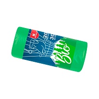 Мешки для мусора 20 л, биоразлагаемые, зеленые, в рулоне 30 шт., ПНД, 8 мкм, 500х400 мм, БИО, МБ2097 (МНБ 20-30ж) в Каменск-Шахтинском