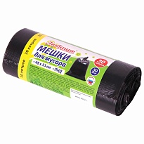 Мешки для мусора 30 л, черные, в рулоне 30 шт., ПНД, 7 мкм, 550х480 мм, Любаша, 608089 в Каменск-Шахтинском