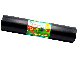 Мешки для мусора 280 л, ароматизированные, черные, в рулоне 10 шт., ПВД 110 мкм, 1400х930 мм, Добрыня, Dob28010black в Каменск-Шахтинском