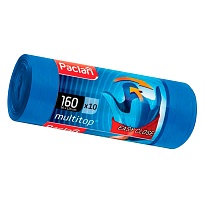 Мешки для мусора 160 л, с ушками, синие, в рулоне 10 шт., ПВД, 30 мкм, 1250х900 мм, PACLAN Multitop, 604064 в Каменск-Шахтинском