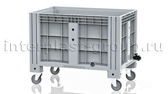 Контейнер iBox сплошной на колесах с краном серый в Каменск-Шахтинском