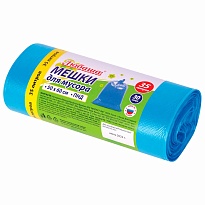 Мешки для мусора 35 л, синие, в рулоне 30 шт., ПНД, 10 мкм, 600х500 мм, Любаша, 608091 в Каменск-Шахтинском
