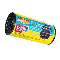 Мешки для мусора 120 л, черные, в рулоне 30 шт., ПНД, 15 мкм, 1100х700 мм, Крепак, 4607075710122 в Каменск-Шахтинском