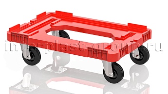 Тележка пластиковая с отверстием без тормозов красная в Каменск-Шахтинском