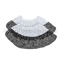 Бахилы бело-черные 1000 шт (500 пар), 48 мкм, двойная подошва, с одной резинкой, Эконом+ в Каменск-Шахтинском