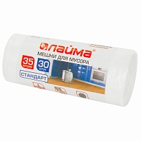 Мешки для мусора 35 л, белые, в рулоне 30 шт., ПНД, 6 мкм, 550х480 мм, LAIMA, 605538 в Каменск-Шахтинском