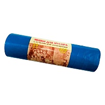 Мешки для мусора 100 л, с завязками, синие, в рулоне 10 шт., ПВД, 40 мкм, 840х670 мм, Концепция Быта Vitalux, 604933 в Каменск-Шахтинском