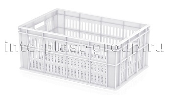Ящик для молока, мяса, овощей и фруктов большая перфорация дно сплошное белый в Каменск-Шахтинском