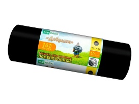 Мешки для мусора 180 л, ароматизированные, черные, в рулоне 10 шт., ПВД, 100 мкм, 1100х930 мм, Добрыня, Dob18010black в Каменск-Шахтинском