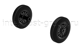 Комплект колес для контейнера 120 л. черный в Каменск-Шахтинском Комплект колес для контейнера 120 л. черный в Каменск-Шахтинском